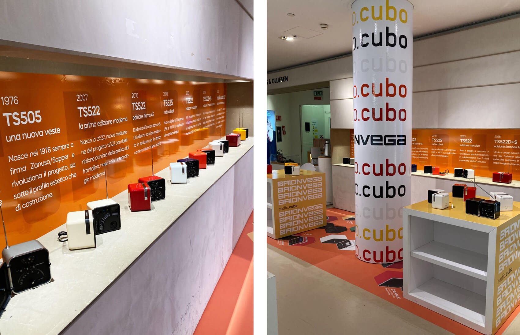 The design and the history of the radio.cubo exclusively displayed at La Rinascente in Milan